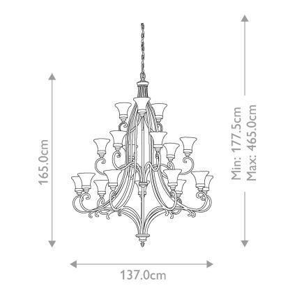 Feiss - Hanglamp aan een ketting DRAWING ROOM 18xE27/60W/230V