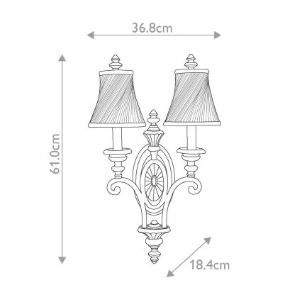 Feiss - Wandlamp DRAWING ROOM 2xE14/60W/230V