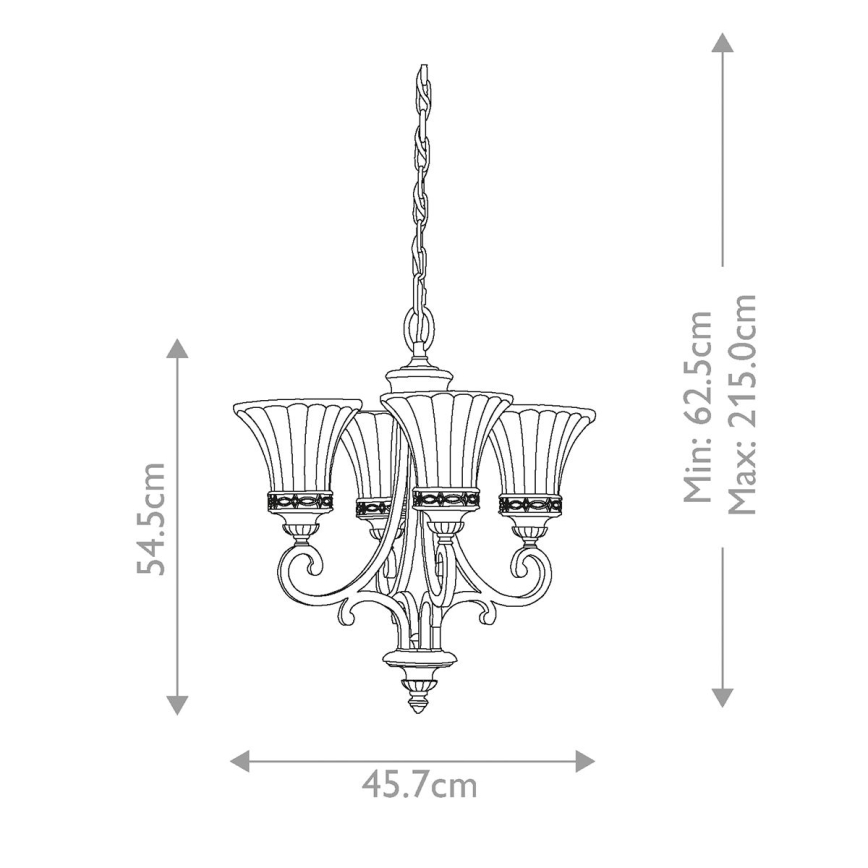 Feiss - Hanglamp aan een ketting DRAWING ROOM 4xE27/60W/230V