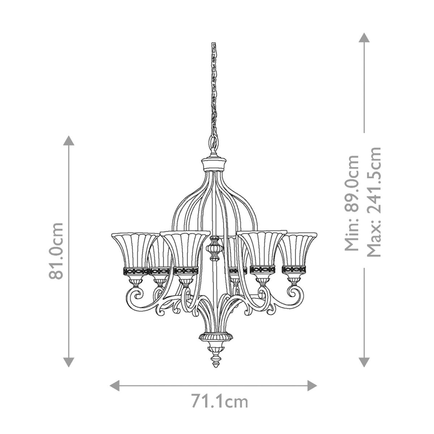 Feiss - Hanglamp aan een ketting DRAWING ROOM 6xE27/60W/230V