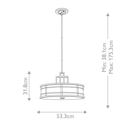 Feiss - Suspension barre FUSION 3xE27/60W/230V