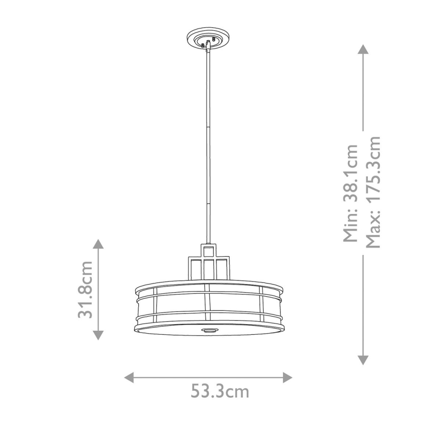 Feiss - Suspension barre FUSION 3xE27/60W/230V