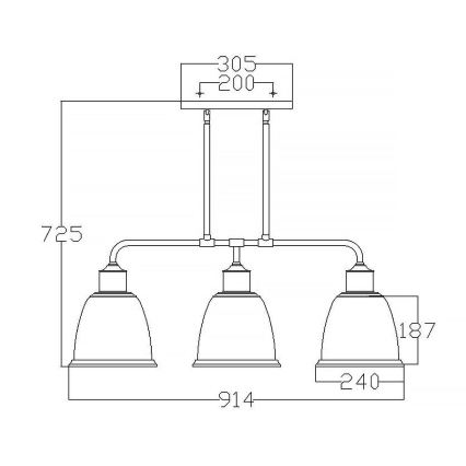 Feiss - Suspension sur tige HOBSON 3xE27/60W/230V bronze