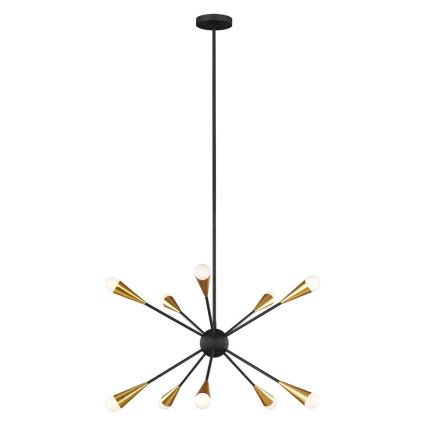Feiss - LED Hanglamp met vaste pendel JAX 10xG9/3W/230V zwart/goud