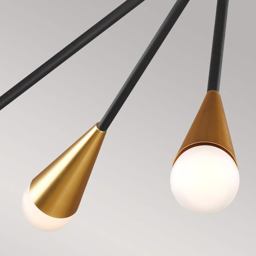 Feiss - LED Hanglamp met vaste pendel JAX 10xG9/3W/230V zwart/goud