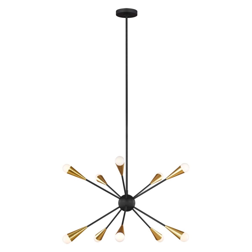 Feiss - Suspension-barre JAX 10xG9/3W/230V noir/doré