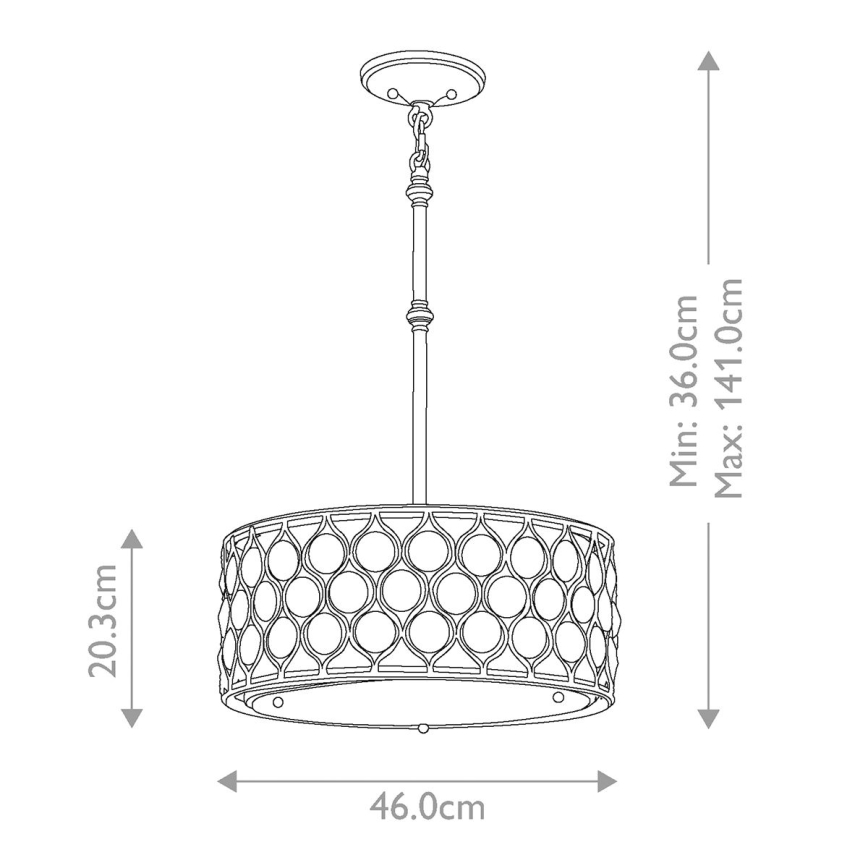 Feiss - Hanglamp met vaste pendel LUCIA 3xE27/60W/230V