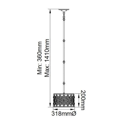 Feiss - Hanglamp met vaste pendel LUCIA 1xE27/60W/230V