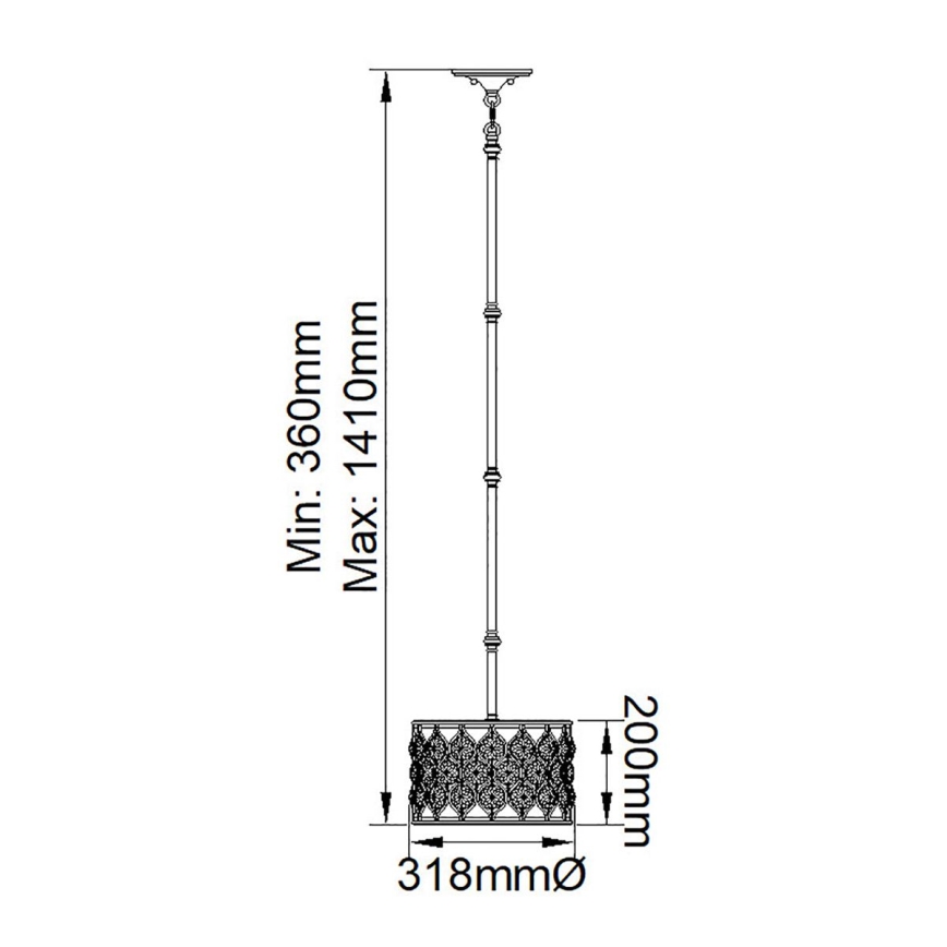 Feiss - Hanglamp met vaste pendel LUCIA 1xE27/60W/230V