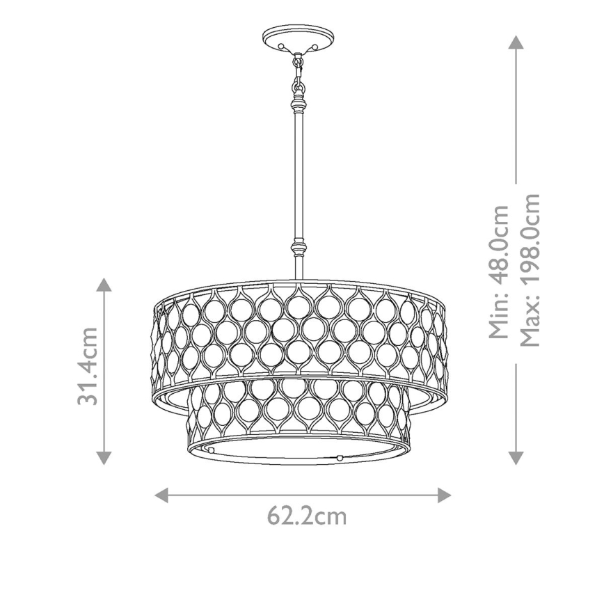Feiss - Hanglamp met vaste pendel LUCIA 6xE27/60W/230V