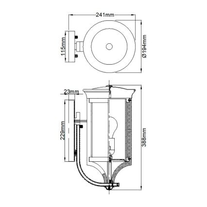 Feiss - Wandlamp voor buiten MERRILL 1xE27/60W/230V IP44