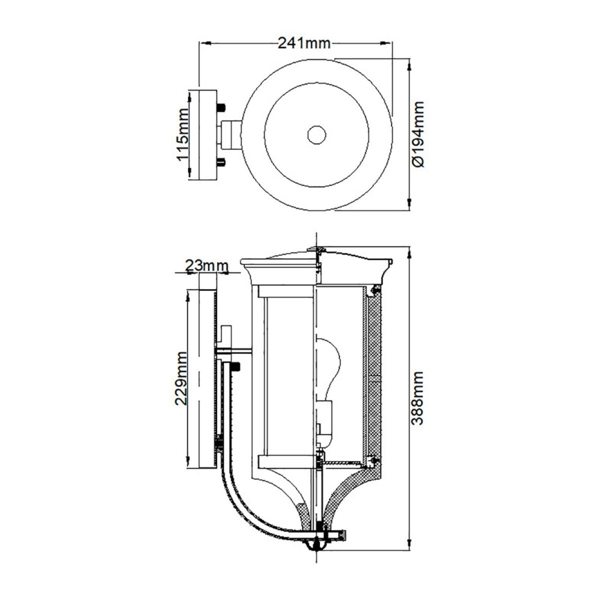 Feiss - Wandlamp voor buiten MERRILL 1xE27/60W/230V IP44