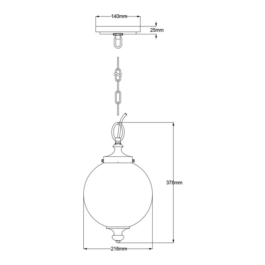 Feiss - Hanglamp aan een ketting PARKMAN 1xE27/60W/230V