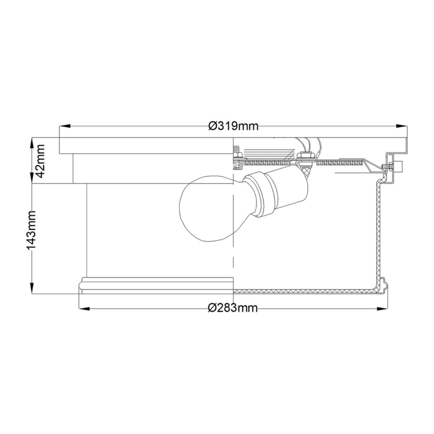 Feiss - Badkamer plafondlamp PAYNE 2xE27/60W/230V IP44 mat chroom