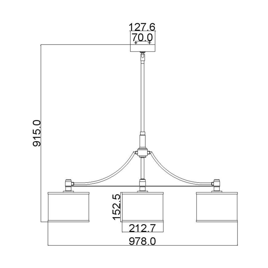 Feiss - Hanglamp met vaste pendel PROSPECT PARK 3xE27/60W/230V