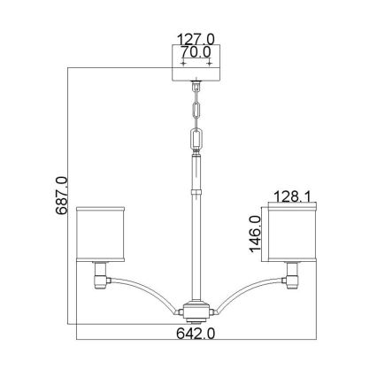 Feiss - Hanglamp aan een ketting PROSPECT PARK 5xE27/60W/230V