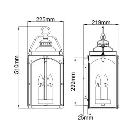 Feiss - Wandlamp voor buiten RANDHURST 3xE14/40W/230V IP44