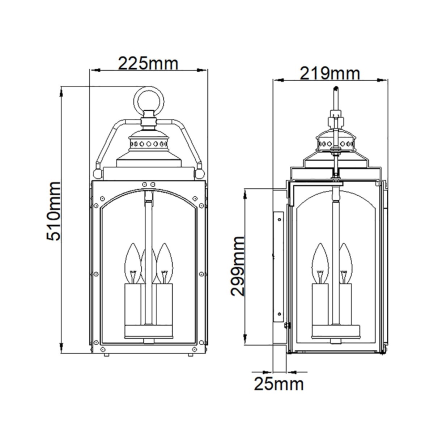 Feiss - Wandlamp voor buiten RANDHURST 3xE14/40W/230V IP44