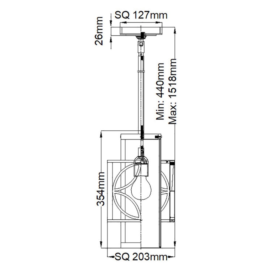 Feiss - Hanglamp met stang REMY 1xE27/60W/230V zwart/goud