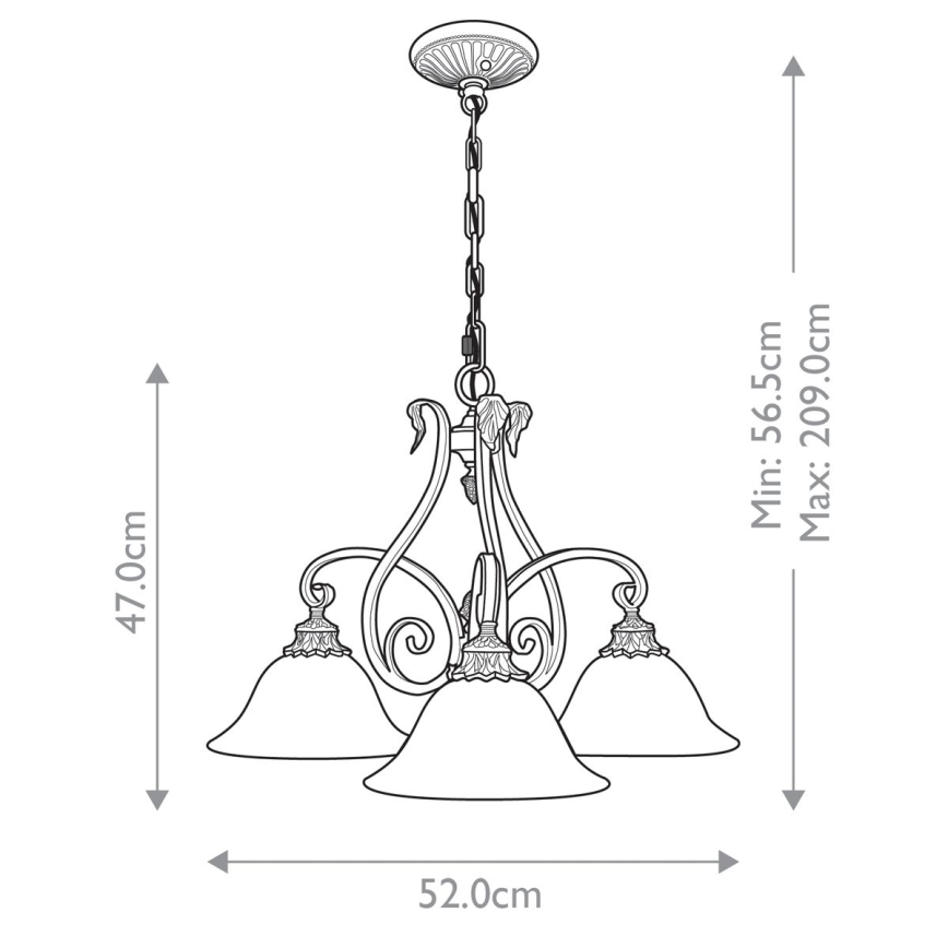 Feiss - Hanglamp aan een ketting SONOMA VALLEY 3xE27/60W/230V