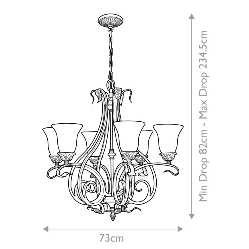 Feiss - Hanglamp aan een ketting SONOMA VALLEY 6xE27/60W/230V