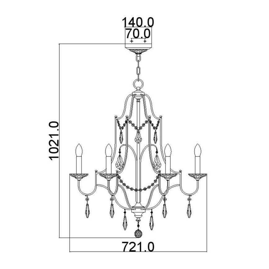 Feiss - Hanglamp aan een ketting VALENTINA 6xE14/60W/230V