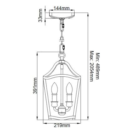 Feiss - Hanglamp aan een ketting YARMOUTH 3xE14/60W/230V
