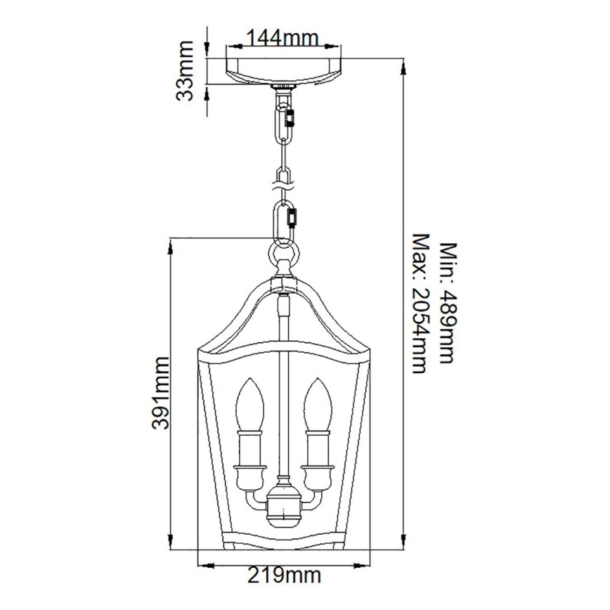 Feiss - Suspension chaîne YARMOUTH 3xE14/60W/230V