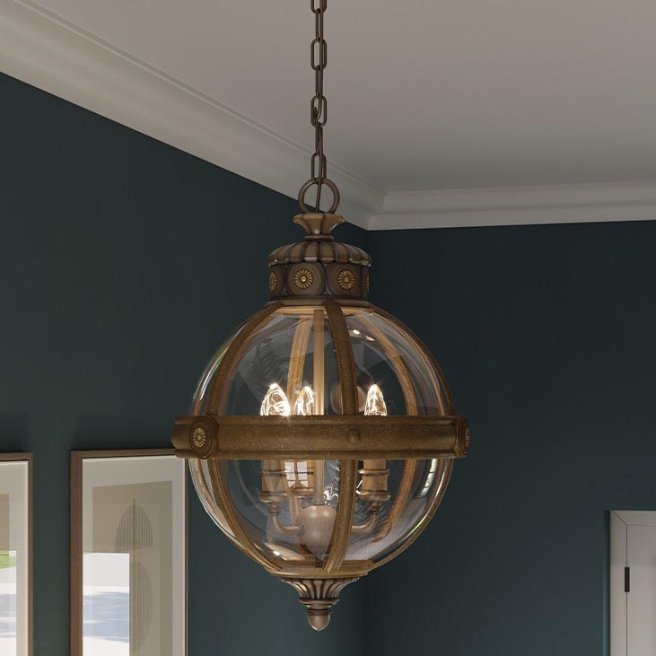 Feiss - Hanglamp aan een ketting ADAMS 3xE14/60W/230V brons