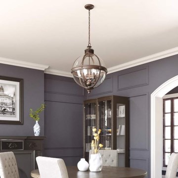 Feiss - Hanglamp aan een ketting ADAMS 4xE14/60W/230V brons