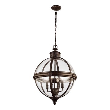 Feiss - Hanglamp aan een ketting ADAMS 4xE14/60W/230V brons