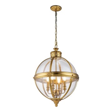 Feiss - Hanglamp aan een ketting ADAMS 4xE14/60W/230V goud