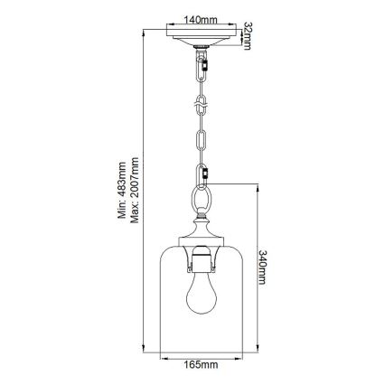 Feiss - Hanglamp aan een ketting HOUNSLOW 1xE27/60W/230V