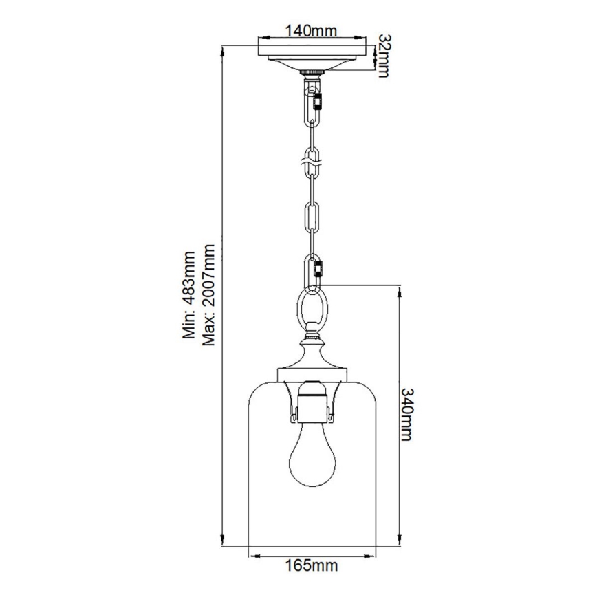 Feiss - Hanglamp aan een ketting HOUNSLOW 1xE27/60W/230V