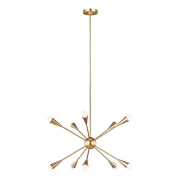 Feiss - LED Hanglamp met vaste pendel JAX 10xG9/3W/230V goud