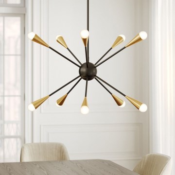 Feiss - LED Hanglamp met vaste pendel JAX 10xG9/3W/230V zwart/goud