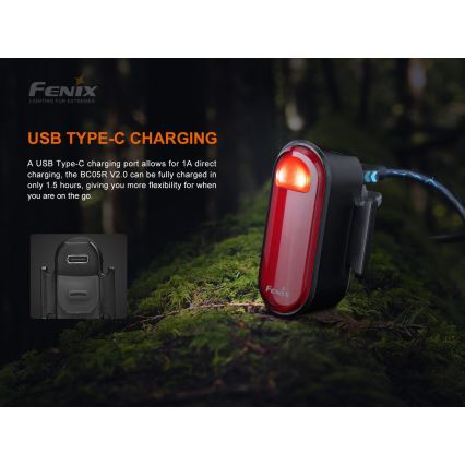 Fenix BC05RV20 - Oplaadbare LED Fiets Lamp LED/USB IP66