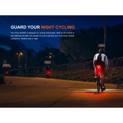 Fenix BC06R - Éclairage de vélo à intensité variable et rechargeable LED/USB IP66 90 lm 24,5 h