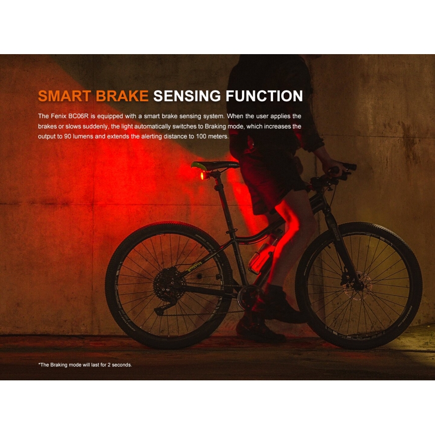 Fenix BC06R - Éclairage de vélo à intensité variable et rechargeable LED/USB IP66 90 lm 24,5 h