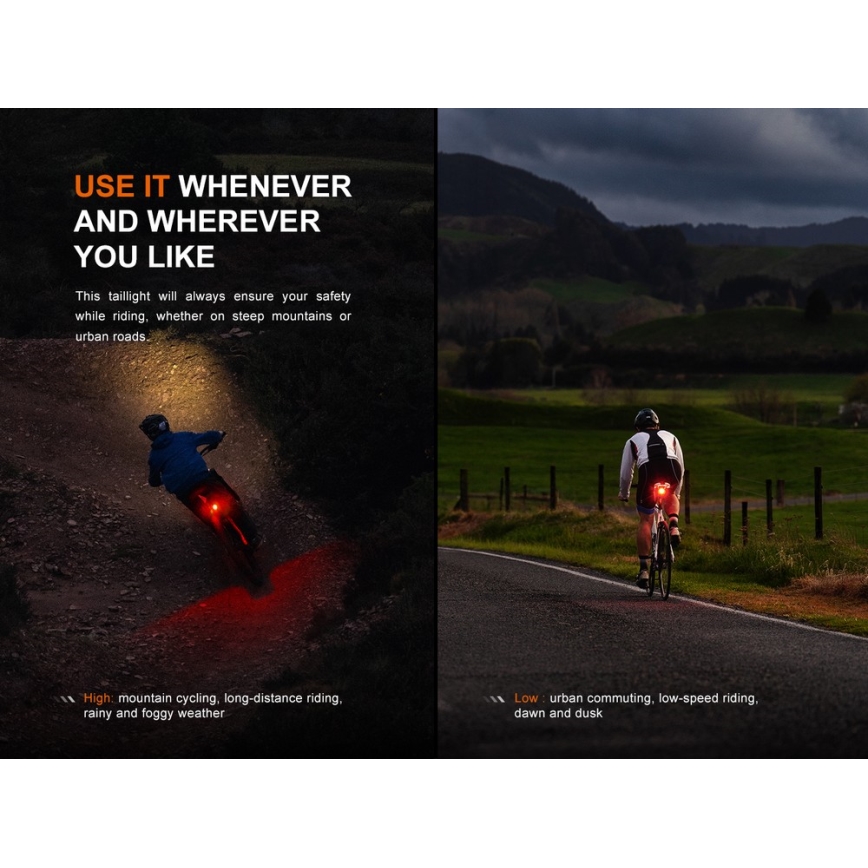 Fenix BC06R - Éclairage de vélo à intensité variable et rechargeable LED/USB IP66 90 lm 24,5 h