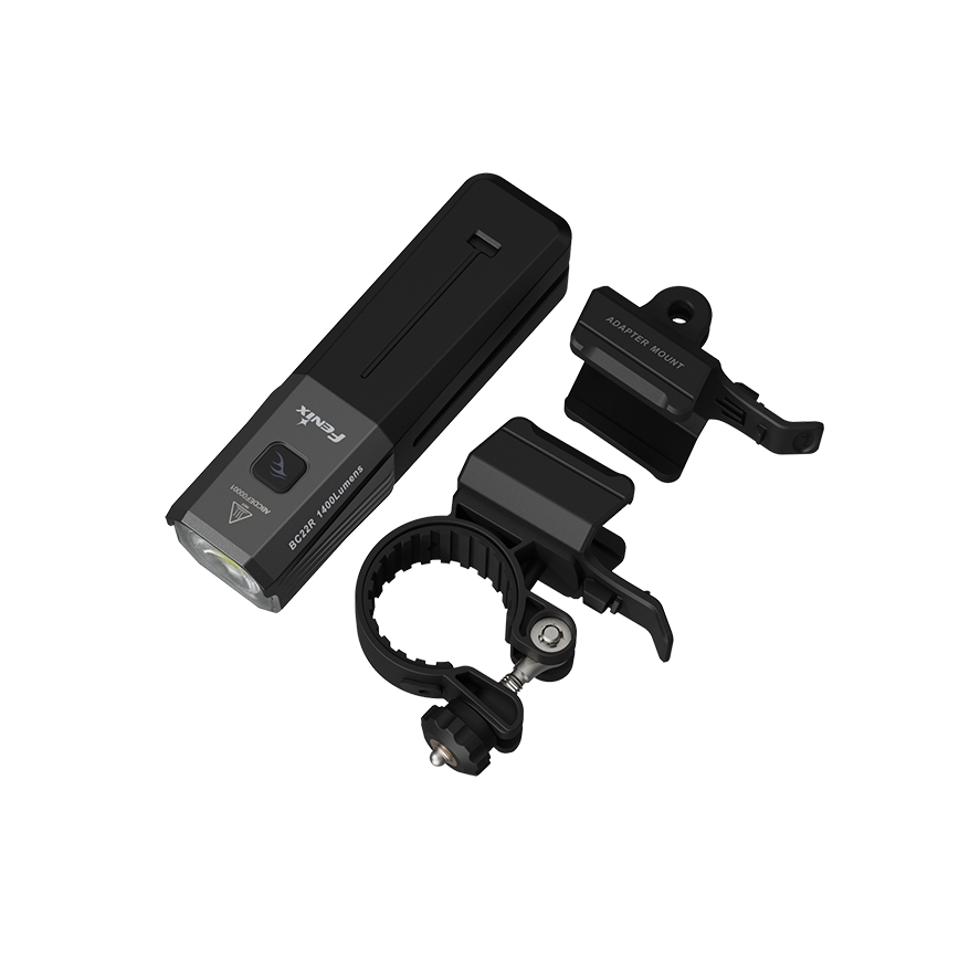 Fenix BC22R - Lampe de vélo rechargeable LED à intensité réglable LED/USB 3400 mAh IP66 1400 lm 41 h noire