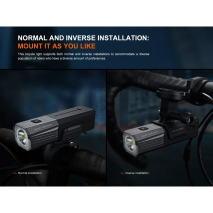 Fenix BC22R - dimbare oplaadbare LED-fietslamp LED/USB 3400 mAh IP66 1400 lm 41 h zwart
