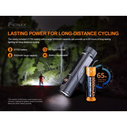 Fenix BC26R - Lampe de vélo rechargeable LED/USB IP68 1600 lm 65 hrs