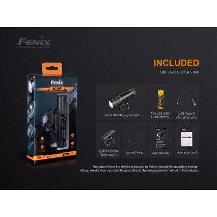 Fenix BC26R - Lampe de vélo rechargeable LED/USB IP68 1600 lm 65 hrs