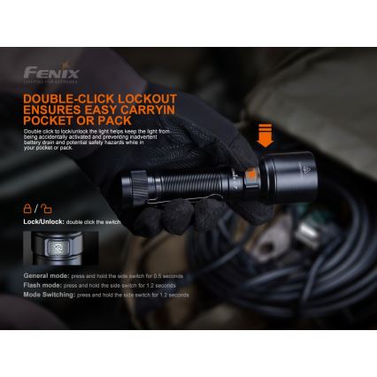 Fenix C7 - Lampe torche rechargeable à intensité variable 1xLED/1x21700 IP68 3000 lm 68 h