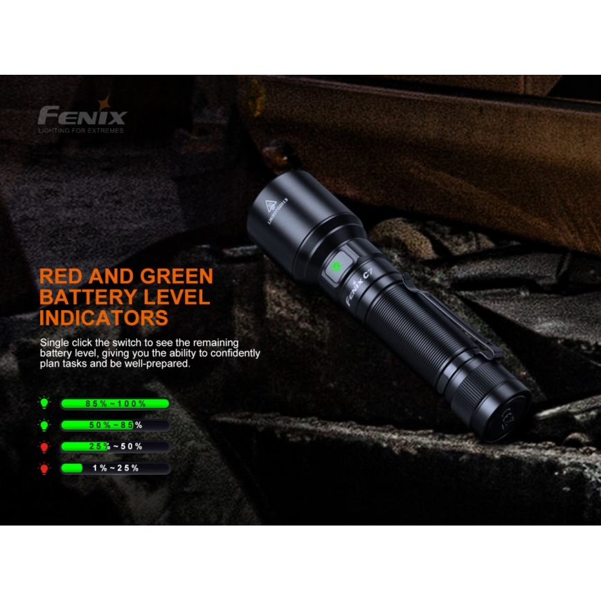 Fenix C7 - LED Dimbaar rechargeable flashlight 1xLED/1x21700 IP68 3000 lm 68 h
