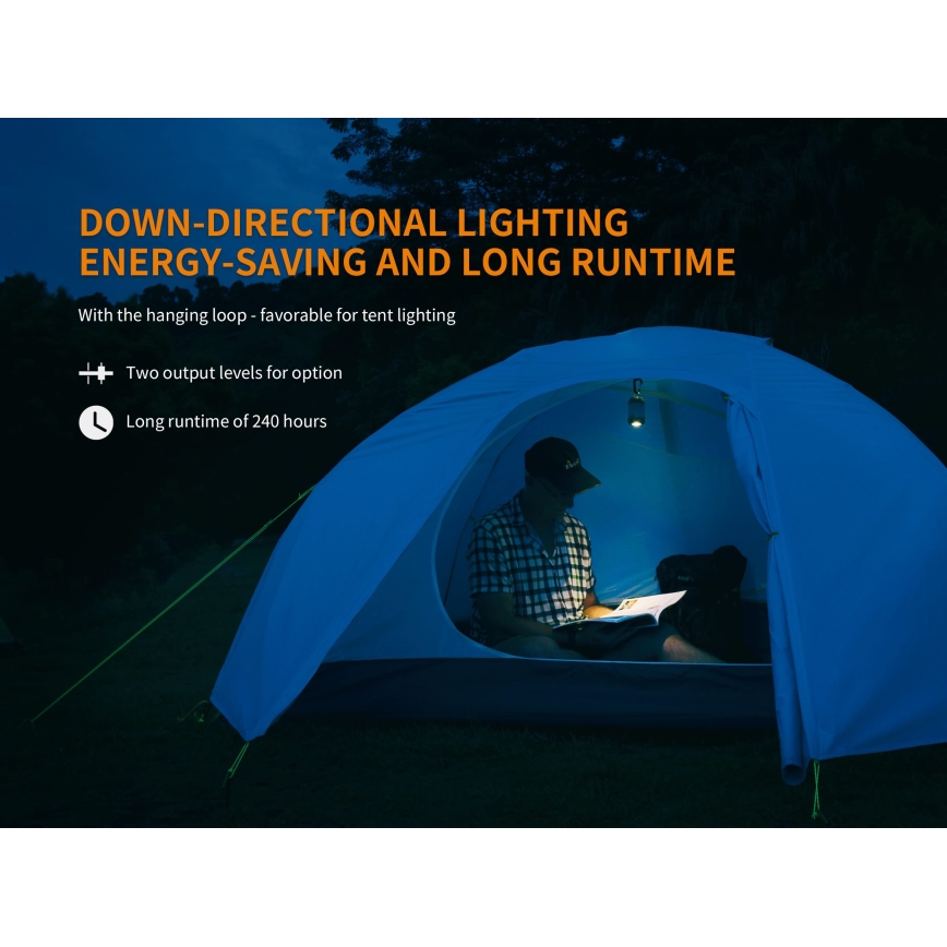 Fenix CL26RRED - Lampe portable rechargeable à intensité variable LED/USB/2xCR123A IP66 400 brillant 400 h 2600 mAh orange