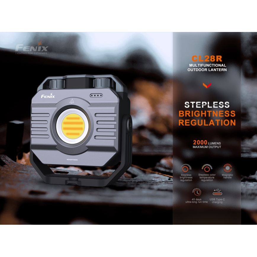 Fenix CL28R - LED Dimbaar oplaadbaar Schijnwerper met een powerbank LED/USB IP66 2000 glanzend 360 h 10000 mAh