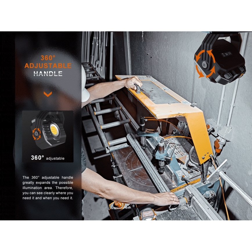 Fenix CL28R - Projecteur à intensité variable rechargeable avec une batterie portative LED/USB IP66 2000 brillant 360 h 10000 mAh