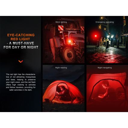 Fenix CL28R - Projecteur à intensité variable rechargeable avec une batterie portative LED/USB IP66 2000 brillant 360 h 10000 mAh